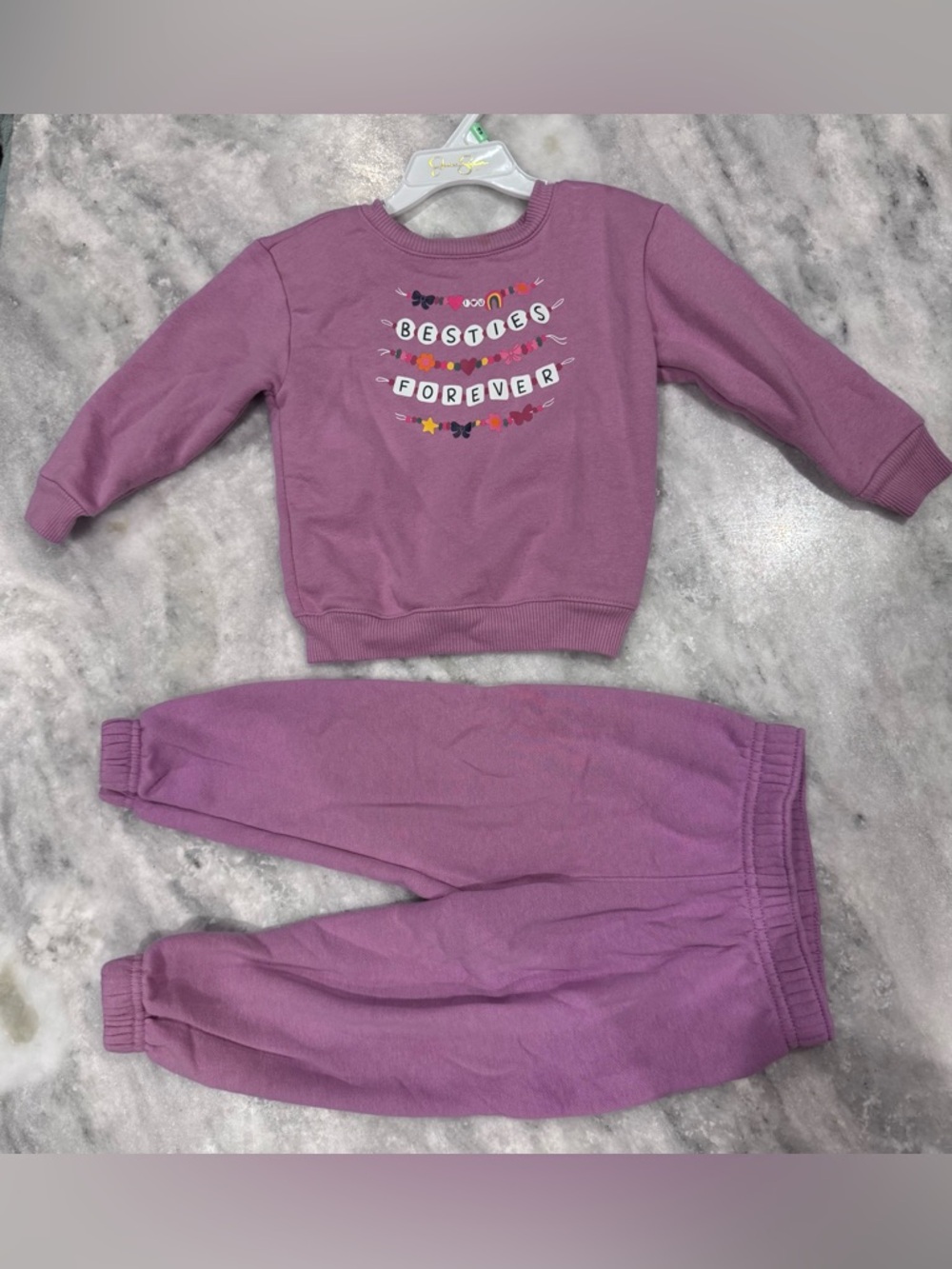 Garanimals Purple 'Besties Forever' Sweatshirt & Jogger Set